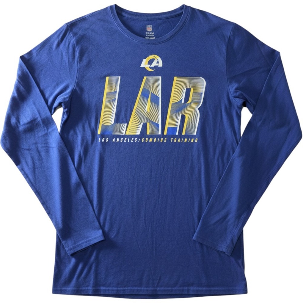 New Era Los Angeles Rams NFL Combine Training Long Sleeve Shirt Mens Large Blue